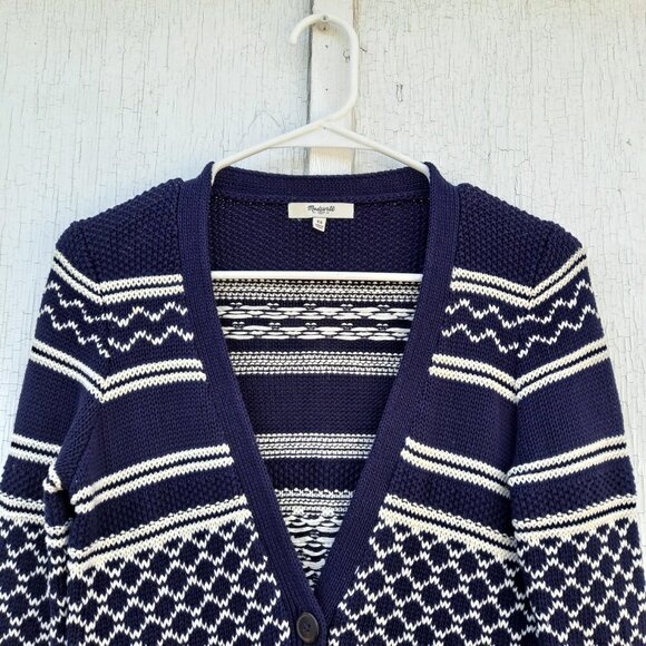 Madewell Blue Cozy Stitchway Cardigan Sweater - Picture 5 of 7